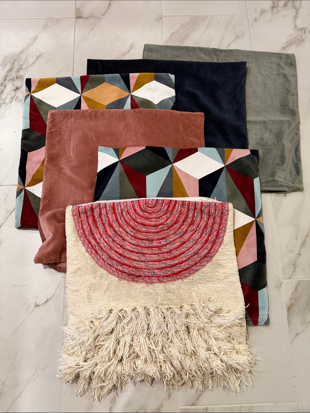 IKEA & Anthropologie Decorative Geometric & Solid Throw Pillow Covers - set of 6